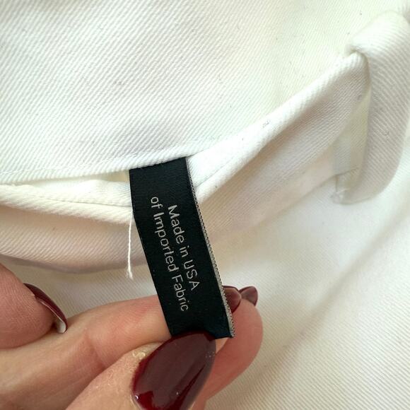 Theory Cropped Pants White Size 10 Cotton Blend Minimalist Classic Workwear - Picture 3 of 6